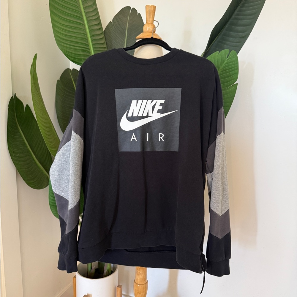 Men's Nike Black and Gray Air Sweatshirt Size L